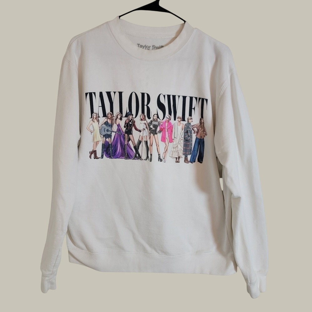 Taylor Swift Midnights Eras Tour Crewneck Sweatshirt White Medium Folklore Lover